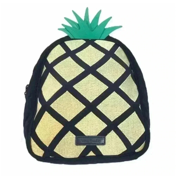 NWT Vera Bradley Essential Mini Backpack pineapple fruit novelty navy blue - Picture 1 of 5